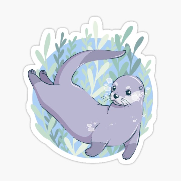 Swimming Otter Sticker