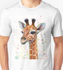 Baby-Giraffe-Aquarell-Malerei, Kinderzimmer-Kunst Slim Fit T-Shirt
