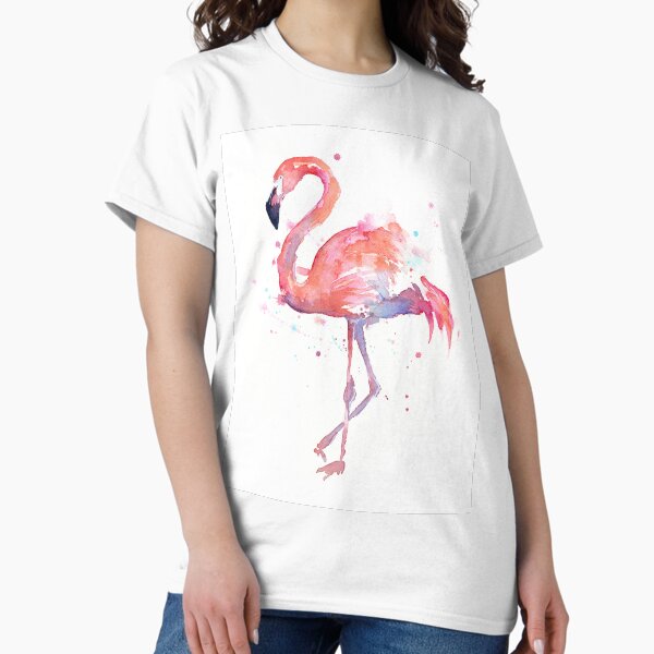 Vista previa del artículo con la obra «Ilustración de acuarela de flamenco rosado», diseñado y vendido por Olga Shvartsur.