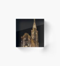 Cathedral of Our Lady of Strasbourg night view, Alsace, France Acrylic Block