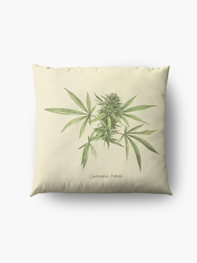 Alternate view of Vintage botanical print - Cannabis Floor Pillow