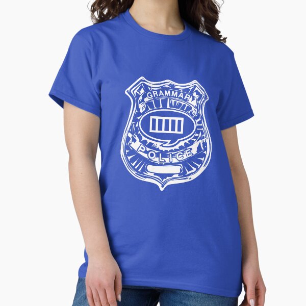 Vista previa del artículo con la obra «Policía de gramática», diseñado y vendido por SillyShirtsLOL.