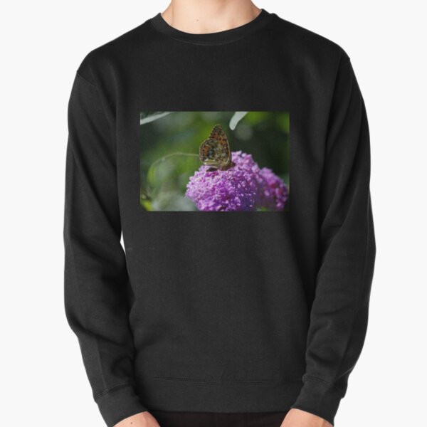 Dark Green Fritillary Butterfly Pullover Sweatshirt