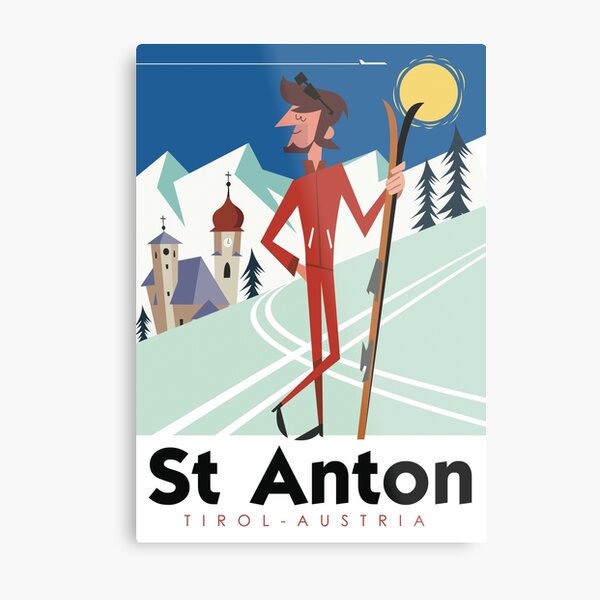 Item preview, St Anton retro ski poster designed and sold by Gary Godel.