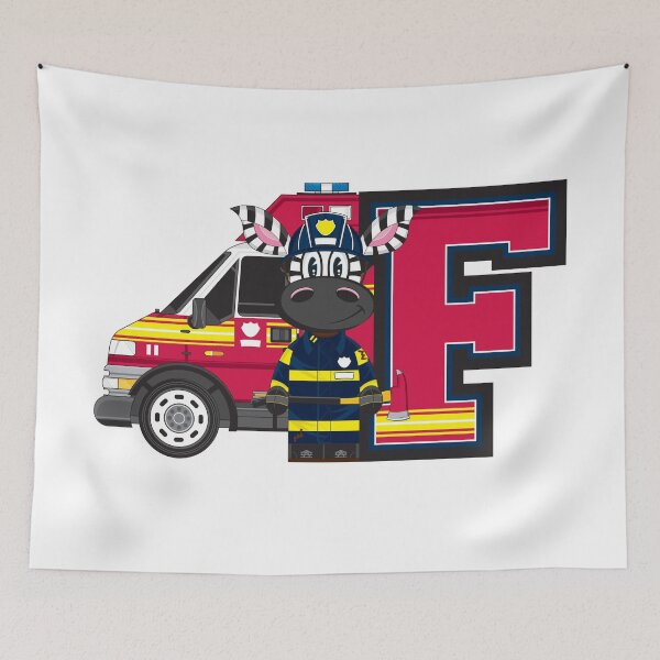 Item preview, F is for Fireman Zebra designed and sold by MurphyCreative.