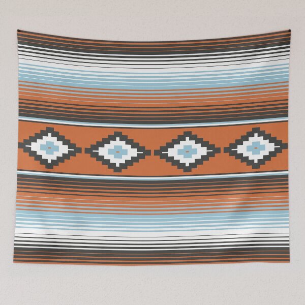 Item preview, Modern Mexican Serape in Brown and Blue designed and sold by House of Haha.