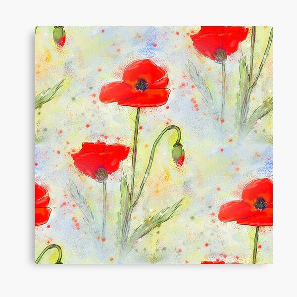 Poppy Meadow Floral Design Canvas Print
