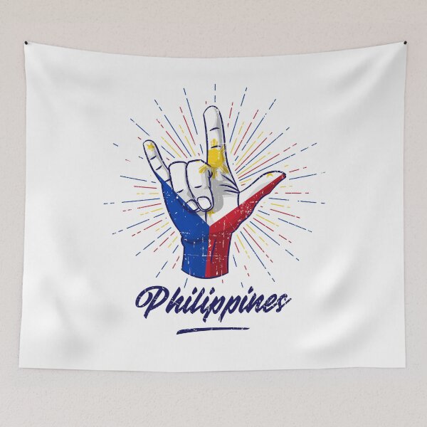 Item preview, Distressed I Love You Philippines Hand Gesture Cute Gift designed and sold by Teeleo.