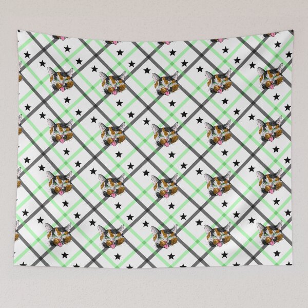 Item preview, Calico Cat Face Plaid designed and sold by SonneFaunArt.