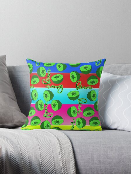 Item preview, KIWI RAINBOWS- A FESTIVE KIWI DESIGN FOR ABSOLUTE LOVERS OF THE FURRY FRUIT designed and sold by ozcushionstoo.