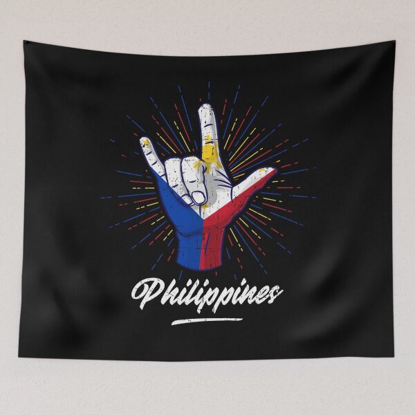 Item preview, Distressed I Love You Philippines Hand Gesture Cute Gift designed and sold by Teeleo.