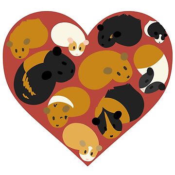 Aperçu de l'œuvre J'aime les cochons d'Inde en forme de cœur de Ratfrens