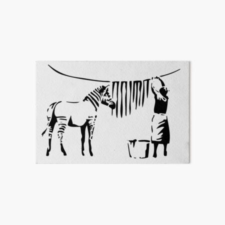 Banksy, A Woman Washing Zebra Stripes Artwork Reproduction, Posters, Tshirts, Prints Art Board Print