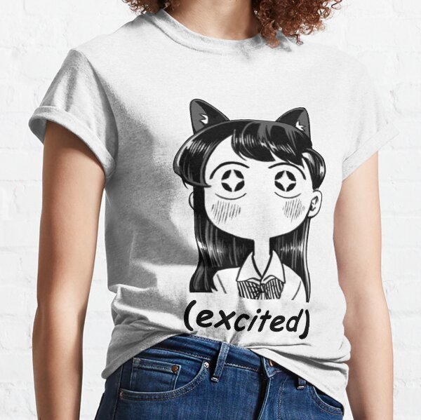 Funny Manga Excited Neko Komi San Meme Classic T-Shirt