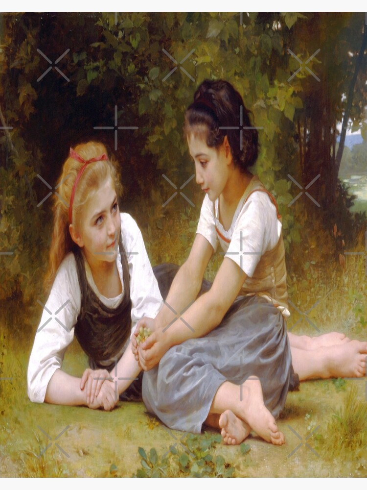 The Nut Gatherers William Adolphe Bouguereau Art Board Print By Lexbauer Redbubble