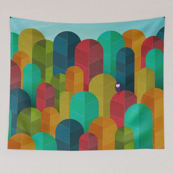 Item preview, Owly visits the poplar forest in autumn I designed and sold by OwlyChic.