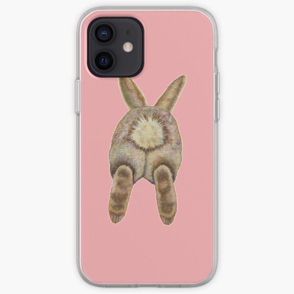 Bunny Butt, Pink Back Ground iPhone Soft Case