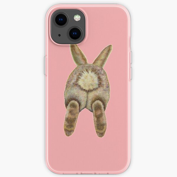 Bunny Butt, Pink Back Ground iPhone Soft Case