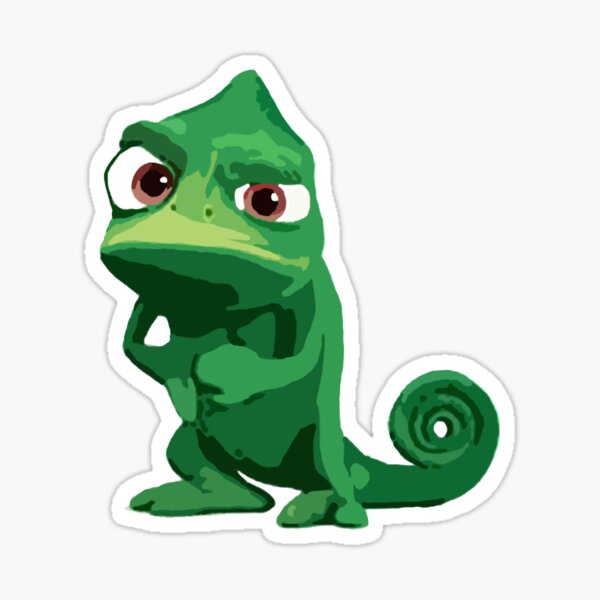 Pascal Tangled Rapunzel in dress Sticker for Sale by thegoldenpage