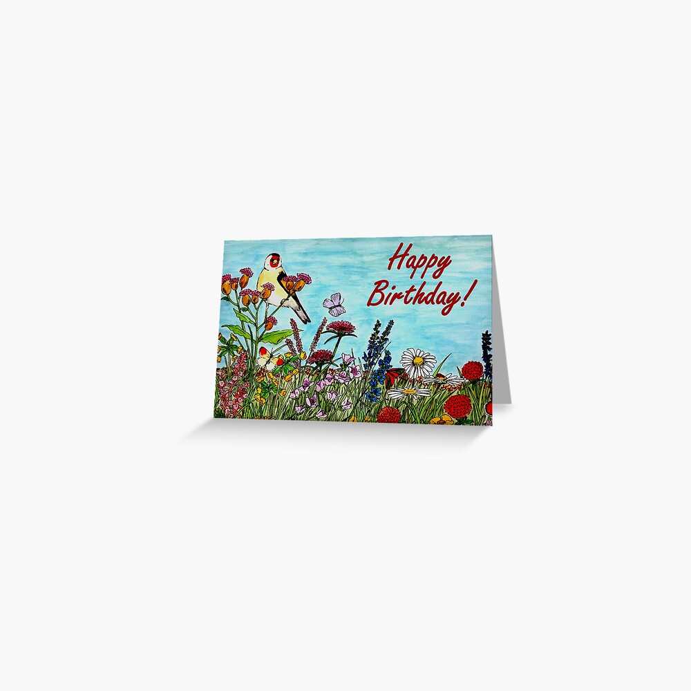 Birthday Greetings - Flower Meadow Greeting Card