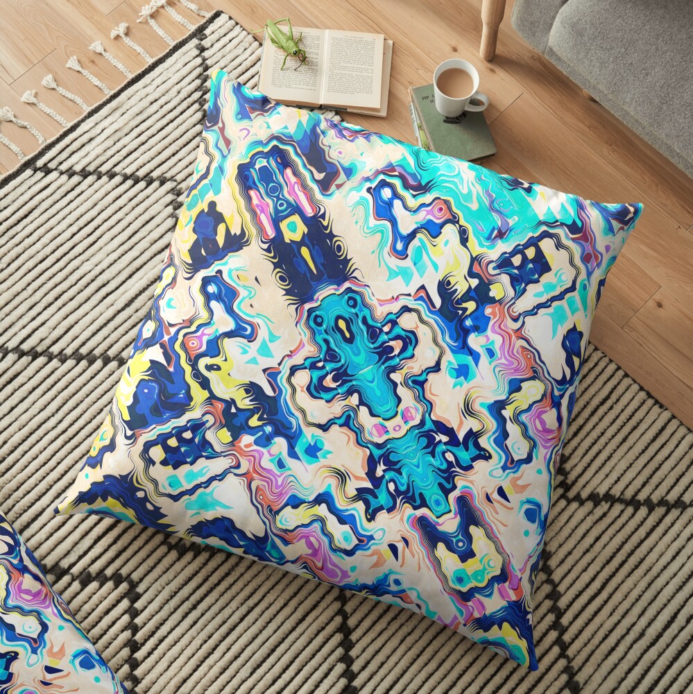 Abstract Aztec Pattern Floor Pillow