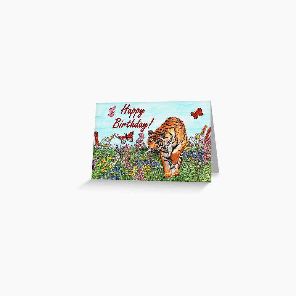Birthday Card - Tiger in a Perfect World Greeting Card