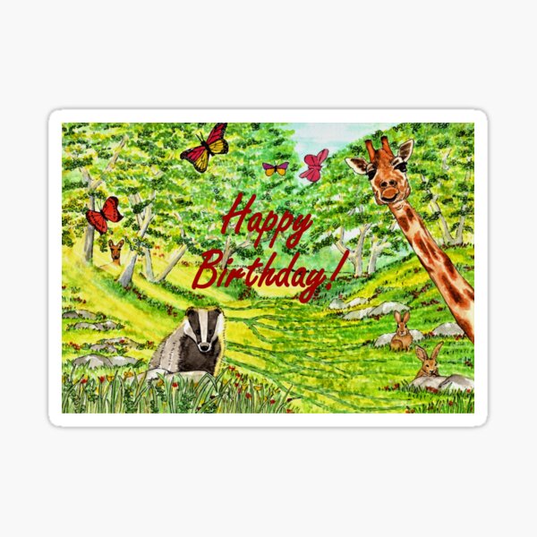 Friendly Faces Birthday Card Sticker