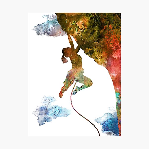 Item preview, Rock climbing extreme sport woman, climbing woman, climber designed and sold by Rosaliartbook.