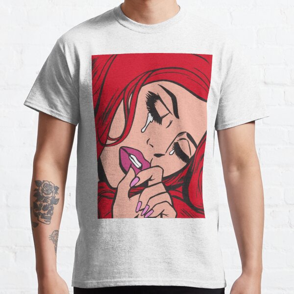 Red Hair Crying Comic Girl Classic T-Shirt
