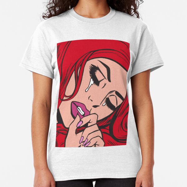 Red Hair Crying Comic Girl Classic T-Shirt