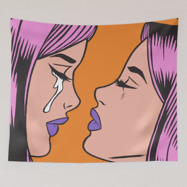 Item preview, Pink Crying Comic Girl Twins designed and sold by turddemon.