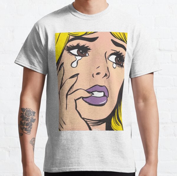 Blonde Crying Comic Girl Classic T-Shirt