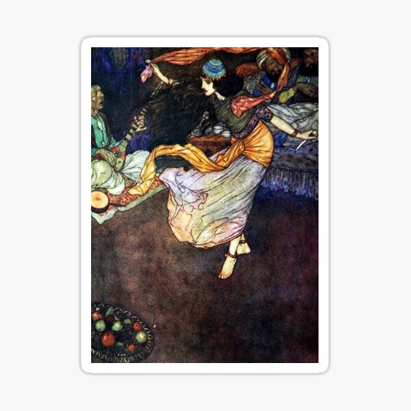 Item preview, She Drew Out A Dagger - Ali Baba - Arabian Nights - Edmund Dulac designed and sold by forgottenbeauty.