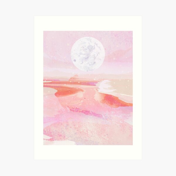 pink moonrise Art Print