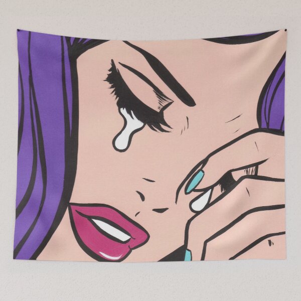 Item preview, Purple Hair Crying Comic Girl designed and sold by turddemon.