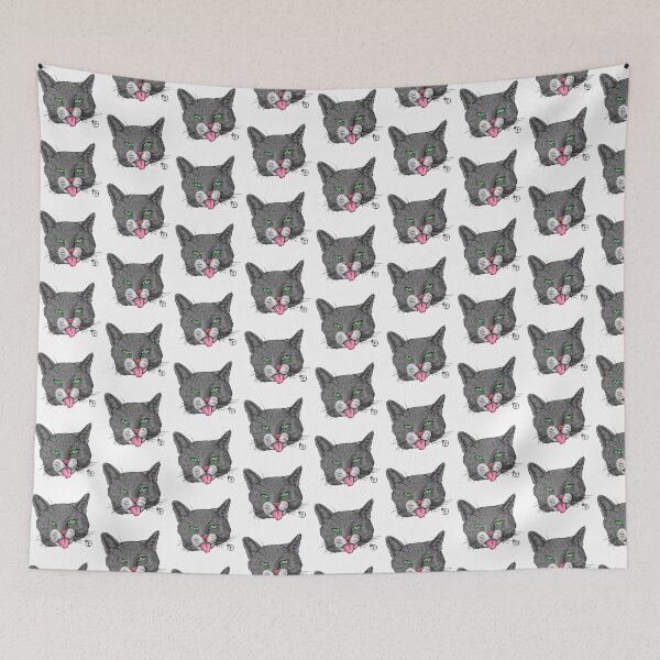 Item preview, Grey Cat Face designed and sold by SonneFaunArt.