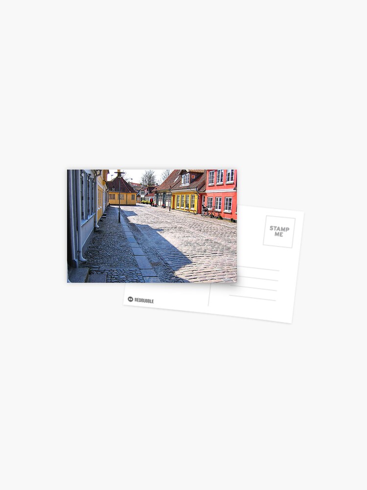 Ramsherred Odense Denmark The Street Of The House Of Hans Christian Andersen Postcard By Hanspeder Redbubble