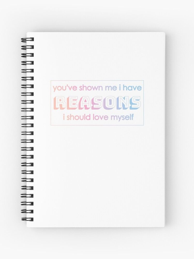 Bts Answer Love Myself Lyrics Spiral Notebook By Starkidkt Redbubble