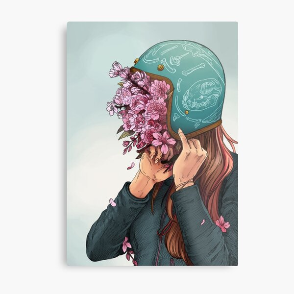 A Head full of Daisies and Daydreams - Women Who Ride Metal Print