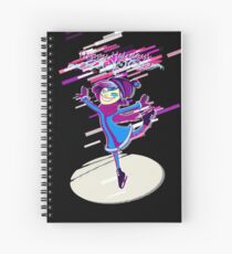 Girl skating Eighties Retro Violet and Purple Spiral Notebook