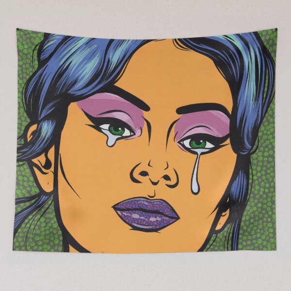 Item preview, Blue Hair Crying Comic Girl designed and sold by turddemon.