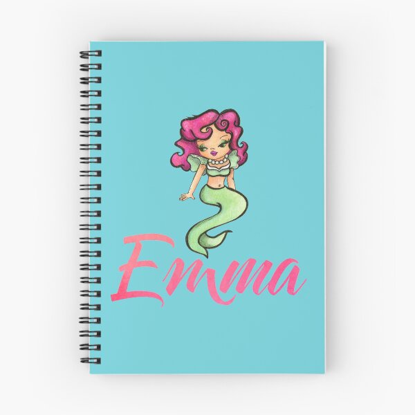 Aperçu de l'œuvre Nom des filles Emma avec Vintage Mermaid créée et vendue par ComicKitsch.