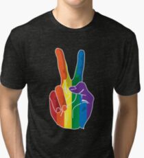 Sign of Peace (Rainbow Hand) Tri-blend T-Shirt