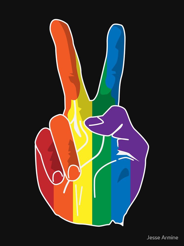 Signo de la paz (mano del arco iris) de designurvictory