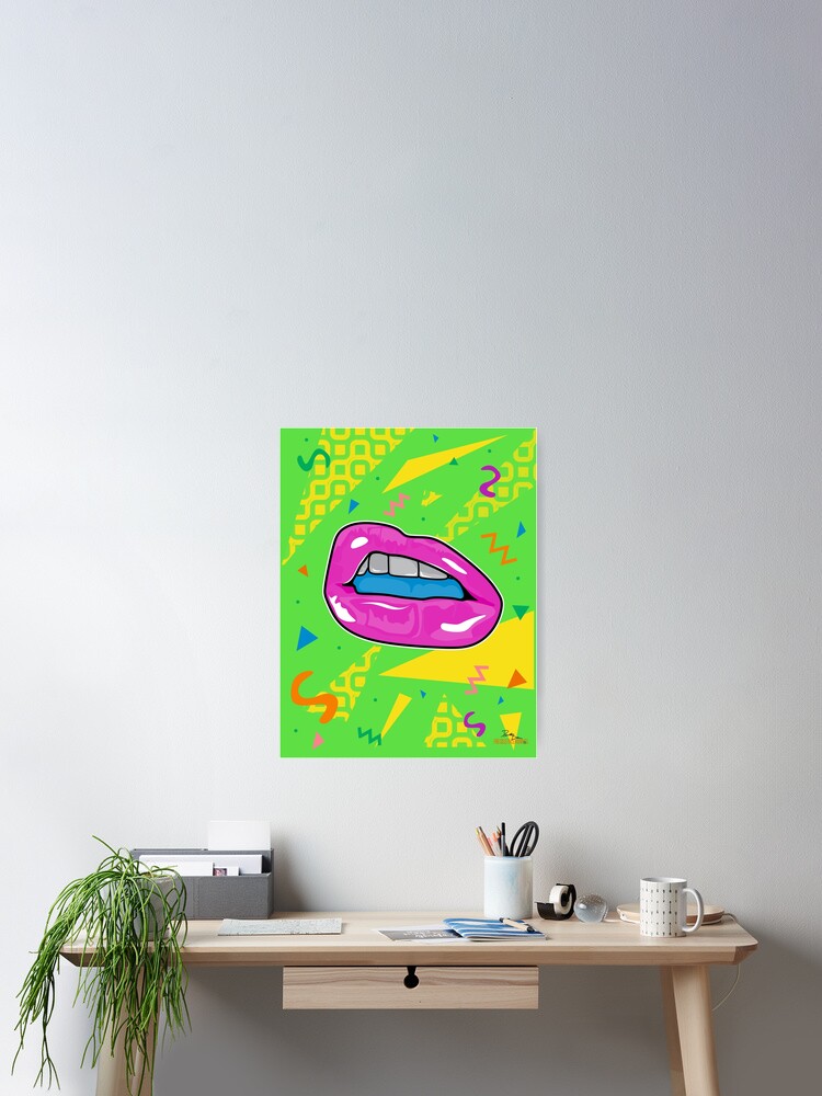 Colourful Retro Funky Lips Cool Modern Canvas Wall Art Large Picture Prints