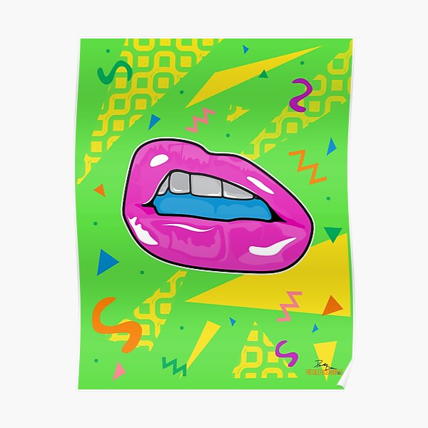 funky-80s-old-school-pop-art-lips-poster-for-sale-by-ffdoodles