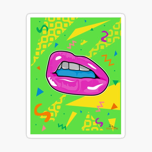 funky-80s-old-school-pop-art-lips-sticker-for-sale-by-ffdoodles