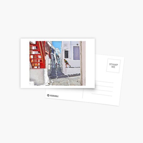 Hide and Seek on Mykonos, Greece Postcard