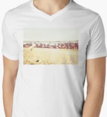 Venice Beach, palm trees, vintage, oceanside, people, beach photography, California photography, California Wall Art Men's V-Neck T-Shirt