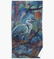 grey heron Poster